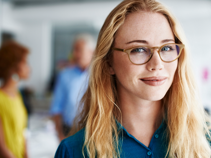 lady with glasses