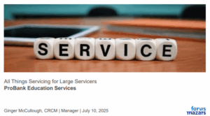 All things servicing for large servicers